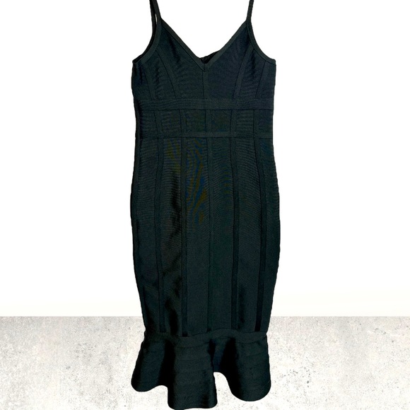 Mermaid Bandage Bodycon Midi Cocktail Dress - Picture 3 of 4